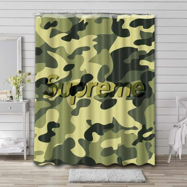 Bathing Ape Camouflage Supreme Shower Curtain Set 005