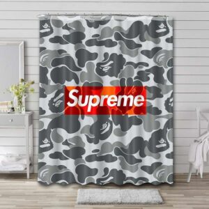 Bathing Ape Camo Supreme Shower Curtain Set 004