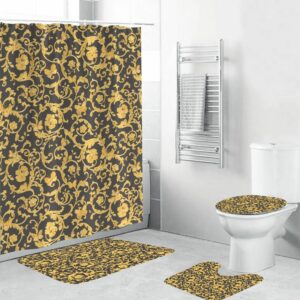Small Baroque Pattern Versace Shower Curtain Set 027