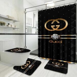 Gold Logo Gucci Shower Curtain 016