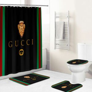 Black Green Red Gucci Shower Curtain 005