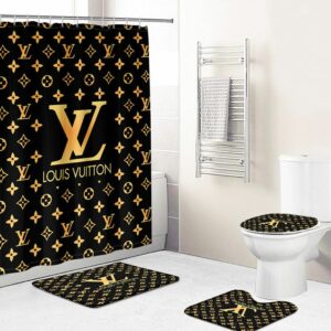 Shower Curtains Louis Vuitton Beige Brown Full Bathroom Sets 074