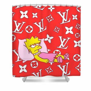 Louis Vuitton Red Shower Curtain 111