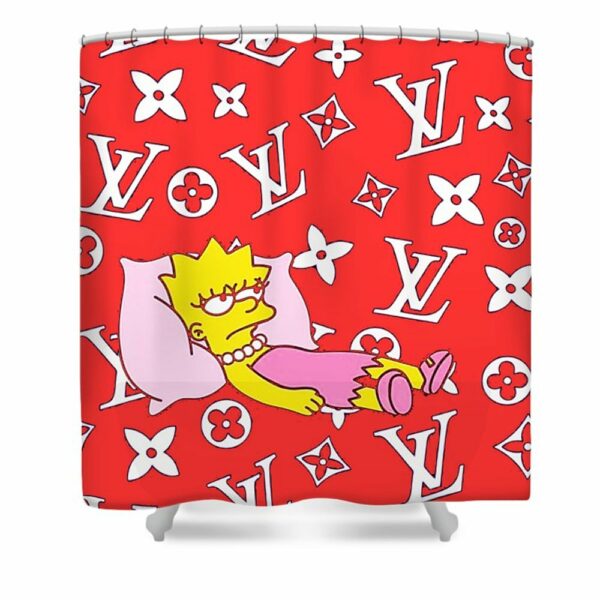 Louis Vuitton Red Shower Curtain 111