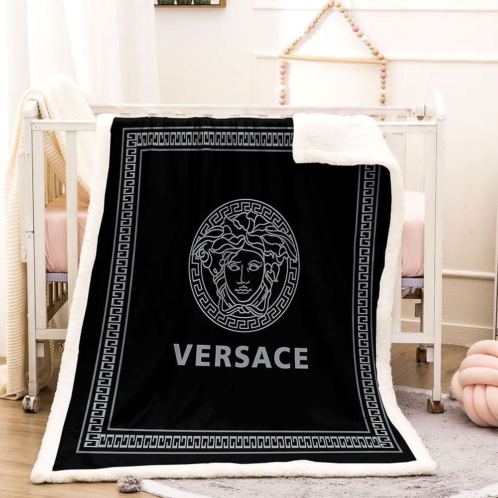 Black And Gray Versace Blanket 004 Black And Gray Versace Blanket 004