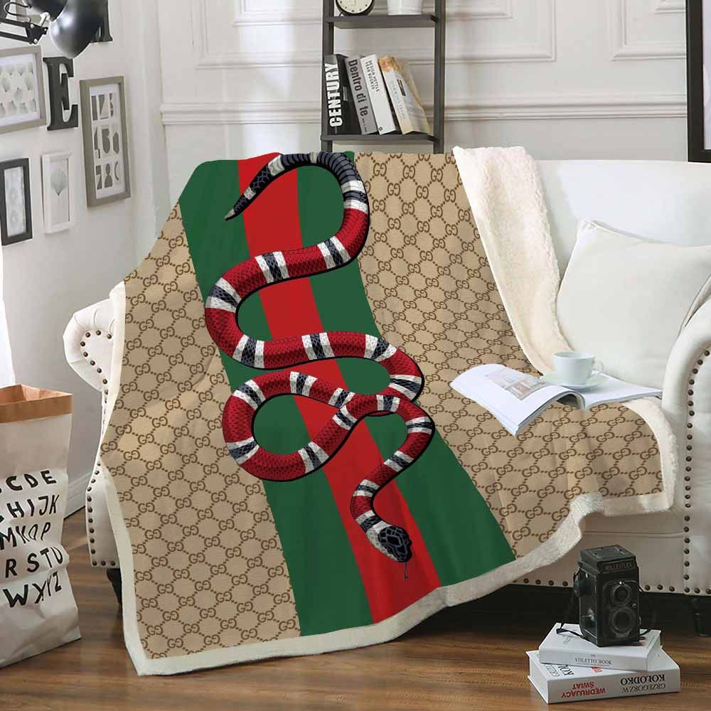 Red Snake Gucci Blanket 028 Red Snake Gucci Blanket 028
