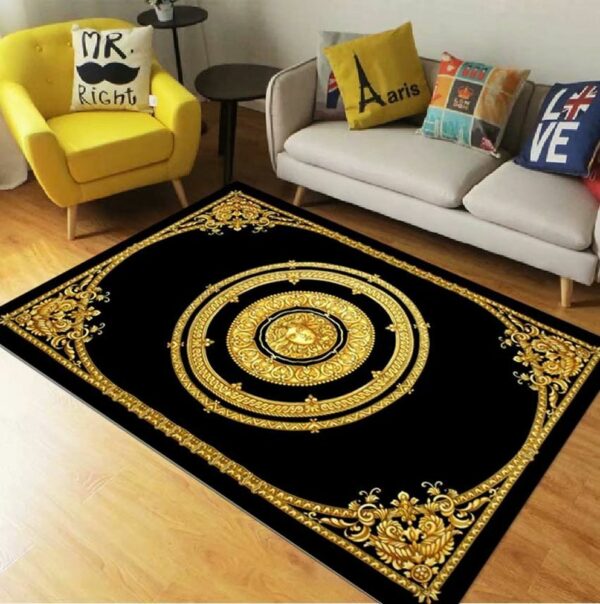 Goldy Logo Versace Living Room Carpet And Rug 029
