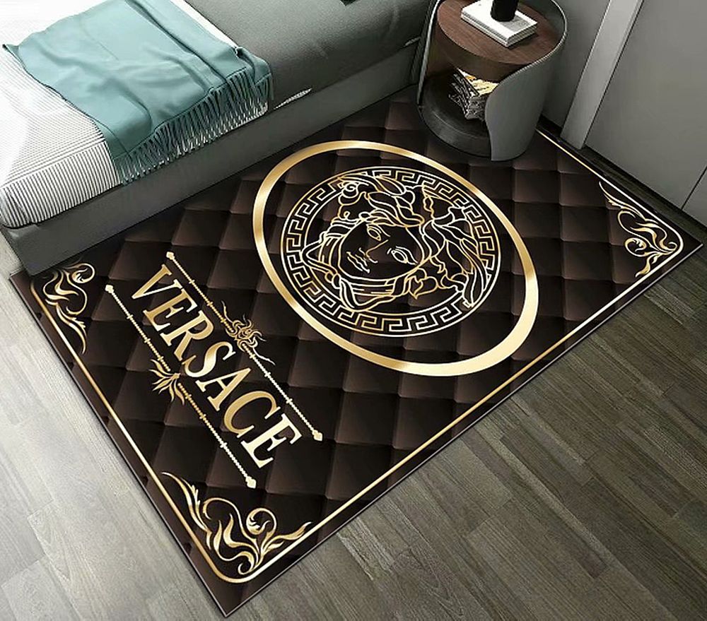 Brown Pattern Versace Living Room Carpet And Rug 014 Brown Pattern Versace Living Room Carpet And Rug 014