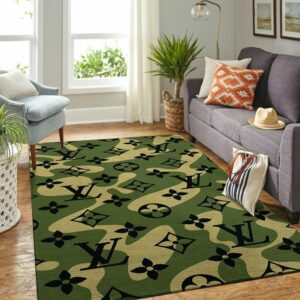 Louis Vuitton Olive Drab & Black Living Room Carpet 058