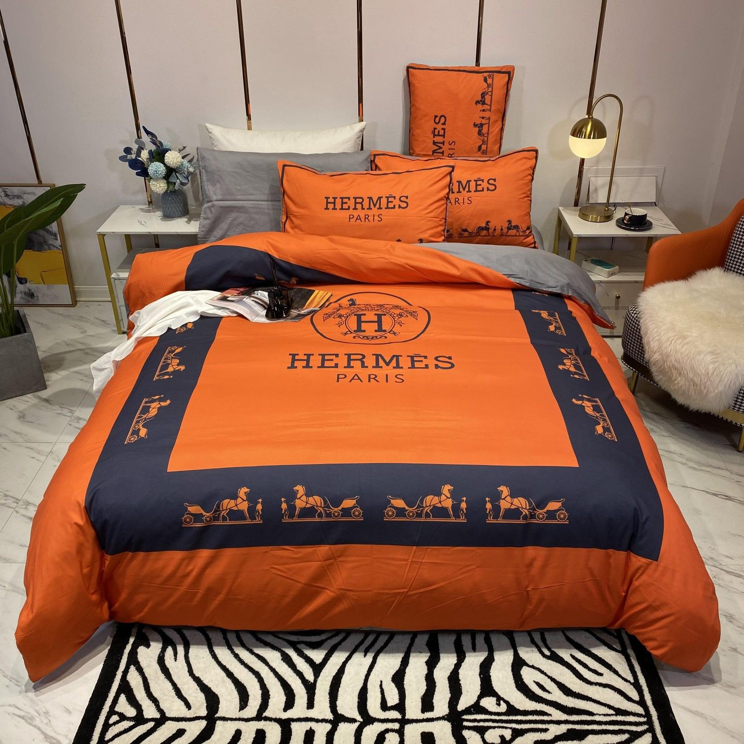 Hermes Paris Luxury Brand Type Bedding Sets Duvet Cover Bedroom Sets 092 Hermes Paris Luxury Brand Type Bedding Sets Duvet Cover Bedroom Sets 092
