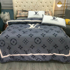 LV Type Bedding Sets Duvet Cover LV Bedroom Sets Luxury Brand Bedding 096