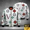 Luxury Louis Vuitton White With Colorful Patterns And Big V 3D Shirt And Pants 178 Luxury Louis Vuitton White With Colorful Patterns And Big V 3D Shirt And Pants 178
