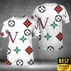 Luxury Louis Vuitton White With Colorful Patterns And Big V 3D Shirt And Pants 178 Luxury Louis Vuitton White With Colorful Patterns And Big V 3D Shirt And Pants 178
