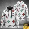 Luxury Louis Vuitton White With Colorful Patterns And Big V 3D Shirt And Pants 178 Luxury Louis Vuitton White With Colorful Patterns And Big V 3D Shirt And Pants 178