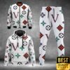 Luxury Louis Vuitton White With Colorful Patterns And Big V 3D Shirt And Pants 178 Luxury Louis Vuitton White With Colorful Patterns And Big V 3D Shirt And Pants 178