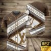 Luxury Louis Vuitton White And Light Brown With Diagonal Brand Patterns 3D Shirt 176