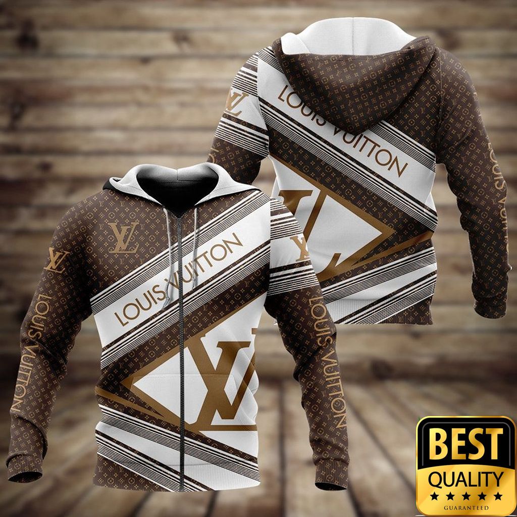 Luxury Louis Vuitton White And Light Brown With Diagonal Brand Patterns 3D Shirt 176 Luxury Louis Vuitton White And Light Brown With Diagonal Brand Patterns 3D Shirt 176