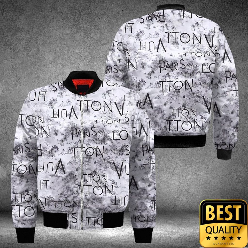 Luxury Louis Vuitton Paris White With Black Logo And Gray Splatter 3D Shirt And Pants 174 Luxury Louis Vuitton Paris White With Black Logo And Gray Splatter 3D Shirt And Pants 174