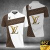 Luxury Louis Vuitton Light Brown And White With Central Logo Pattern 3D Shirt 169 Luxury Louis Vuitton Light Brown And White With Central Logo Pattern 3D Shirt 169