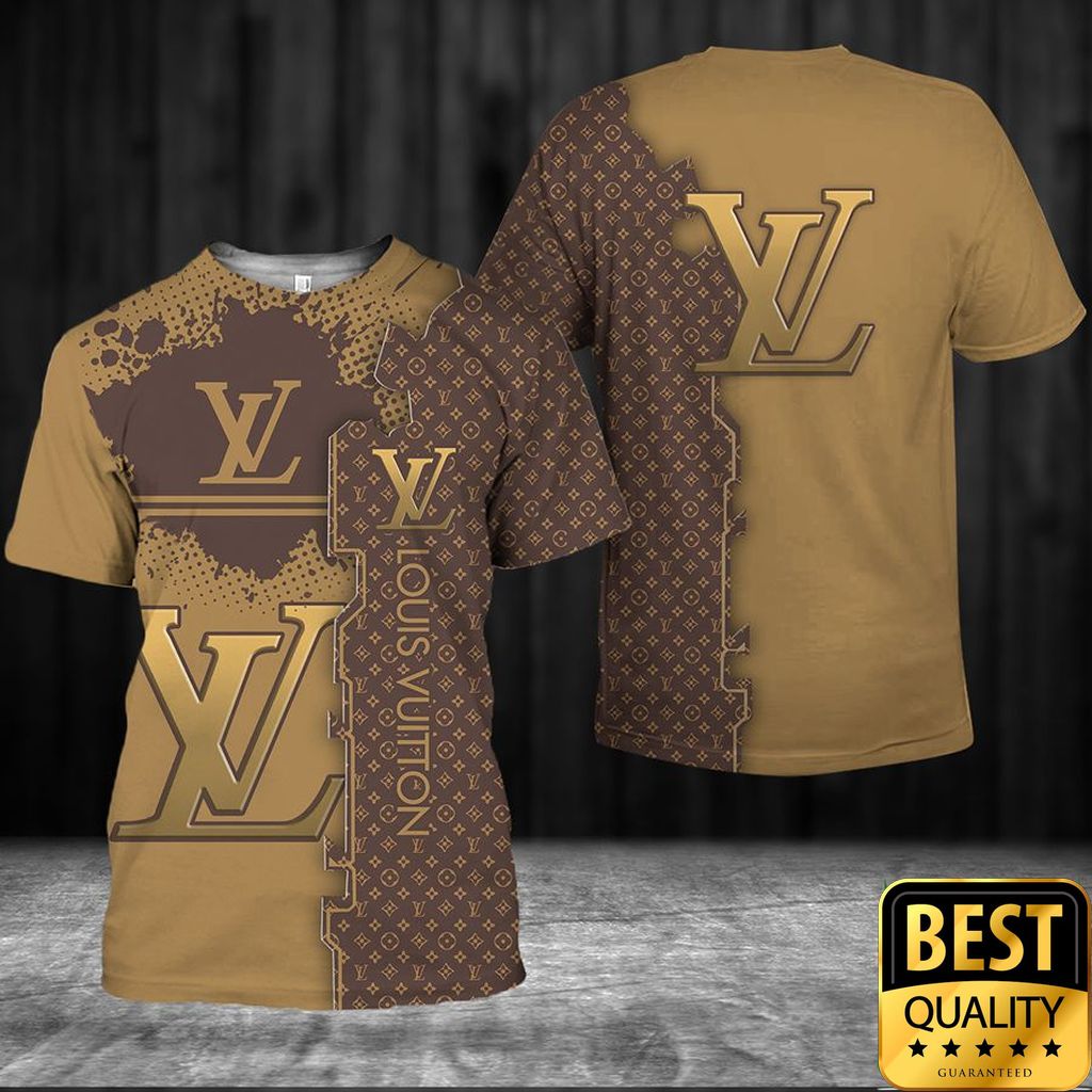 Luxury Louis Vuitton Light And Dark Brown With Big Color Splatters And Logo 3D Shirt 167 Luxury Louis Vuitton Light And Dark Brown With Big Color Splatters And Logo 3D Shirt 167