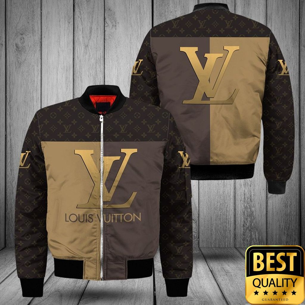 Luxury Louis Vuitton Half Dark Half Light Brown With Logos 3D Shirt And Pants 165 Luxury Louis Vuitton Half Dark Half Light Brown With Logos 3D Shirt And Pants 165
