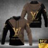 Luxury Louis Vuitton Half Black Half Brown Yellow Diagonal Lines 3D Shirt 164