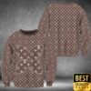 Luxury Louis Vuitton Gray Brown With 4 Leave Flower Pattern Center 3D Shirt And Pants 163