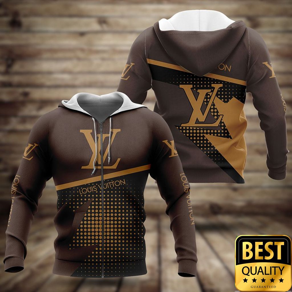 Luxury Louis Vuitton Dark And Light Brown With Logo On Chest 3D Shirt And Pants 157 Luxury Louis Vuitton Dark And Light Brown With Logo On Chest 3D Shirt And Pants 157