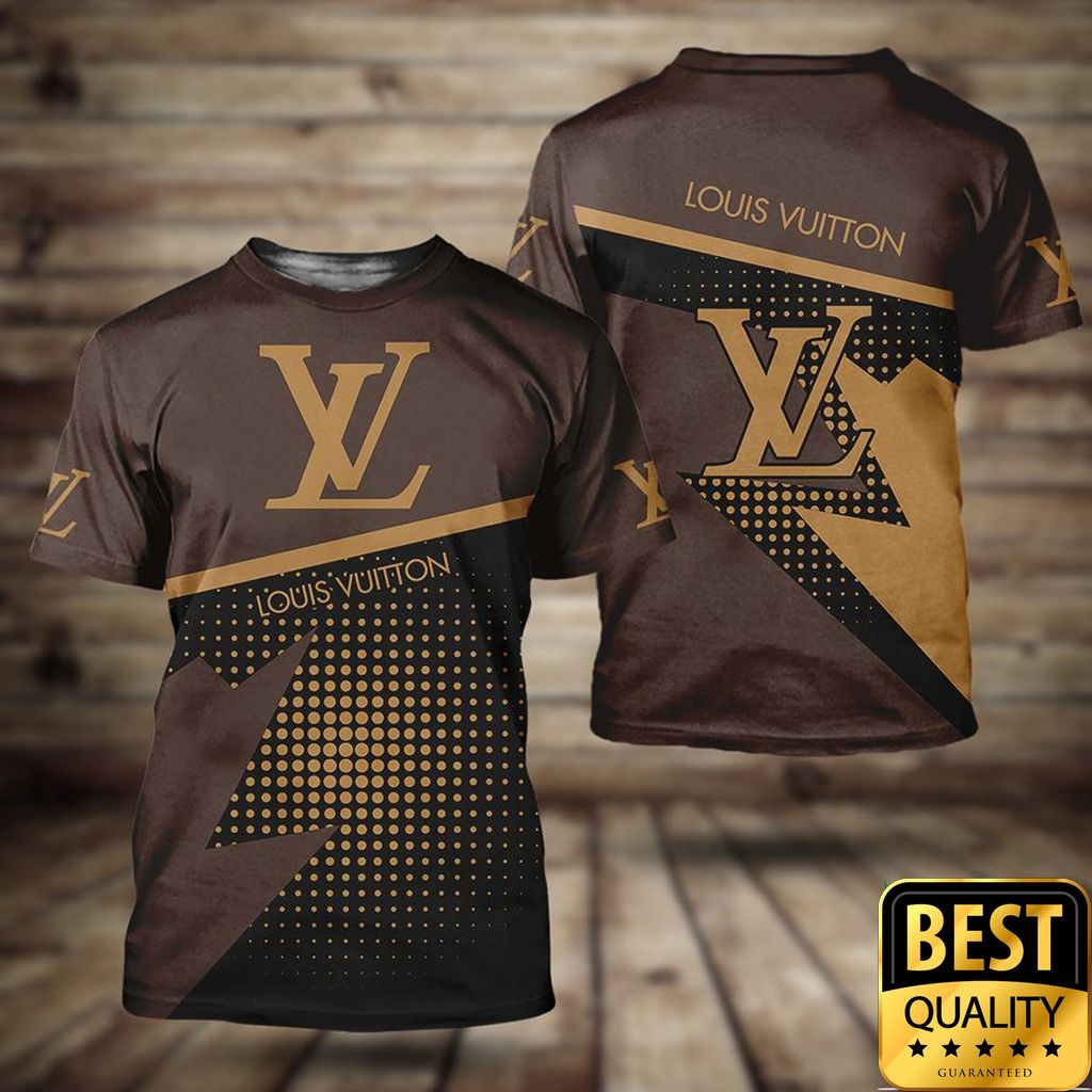 Luxury Louis Vuitton Dark And Light Brown With Logo On Chest 3D Shirt And Pants 157 Luxury Louis Vuitton Dark And Light Brown With Logo On Chest 3D Shirt And Pants 157