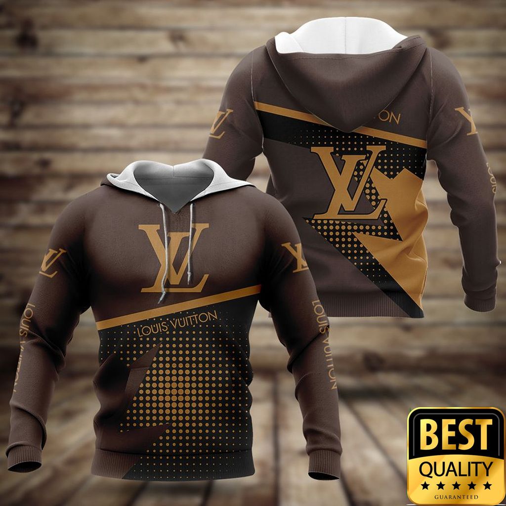 Luxury Louis Vuitton Dark And Light Brown With Logo On Chest 3D Shirt And Pants 157 Luxury Louis Vuitton Dark And Light Brown With Logo On Chest 3D Shirt And Pants 157