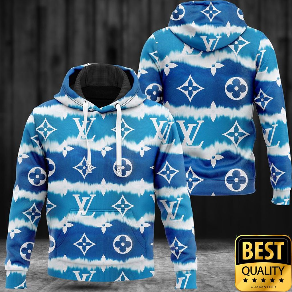 Luxury Louis Vuitton Dark And Light Blue White Mongram Pattern 3D Shirt And Pants 156 Luxury Louis Vuitton Dark And Light Blue White Mongram Pattern 3D Shirt And Pants 156