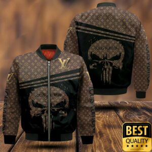 Luxury Louis Vuitton Brown With Monogram Skull Pattern And Name On Sleeve 3D Shirt 155