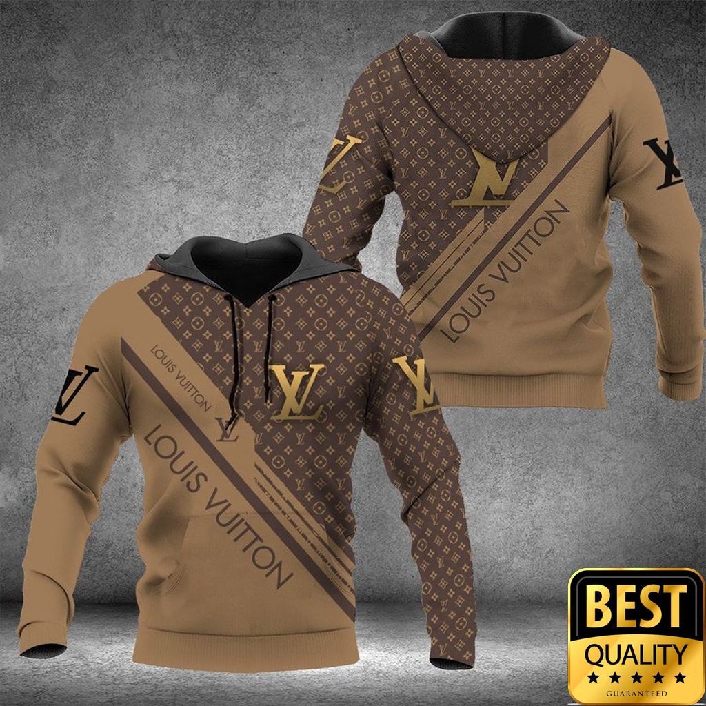 Luxury Louis Vuitton Brown With Diagonal Brand Name Stripe And Monogram 3D Shirt 153 Luxury Louis Vuitton Brown With Diagonal Brand Name Stripe And Monogram 3D Shirt 153