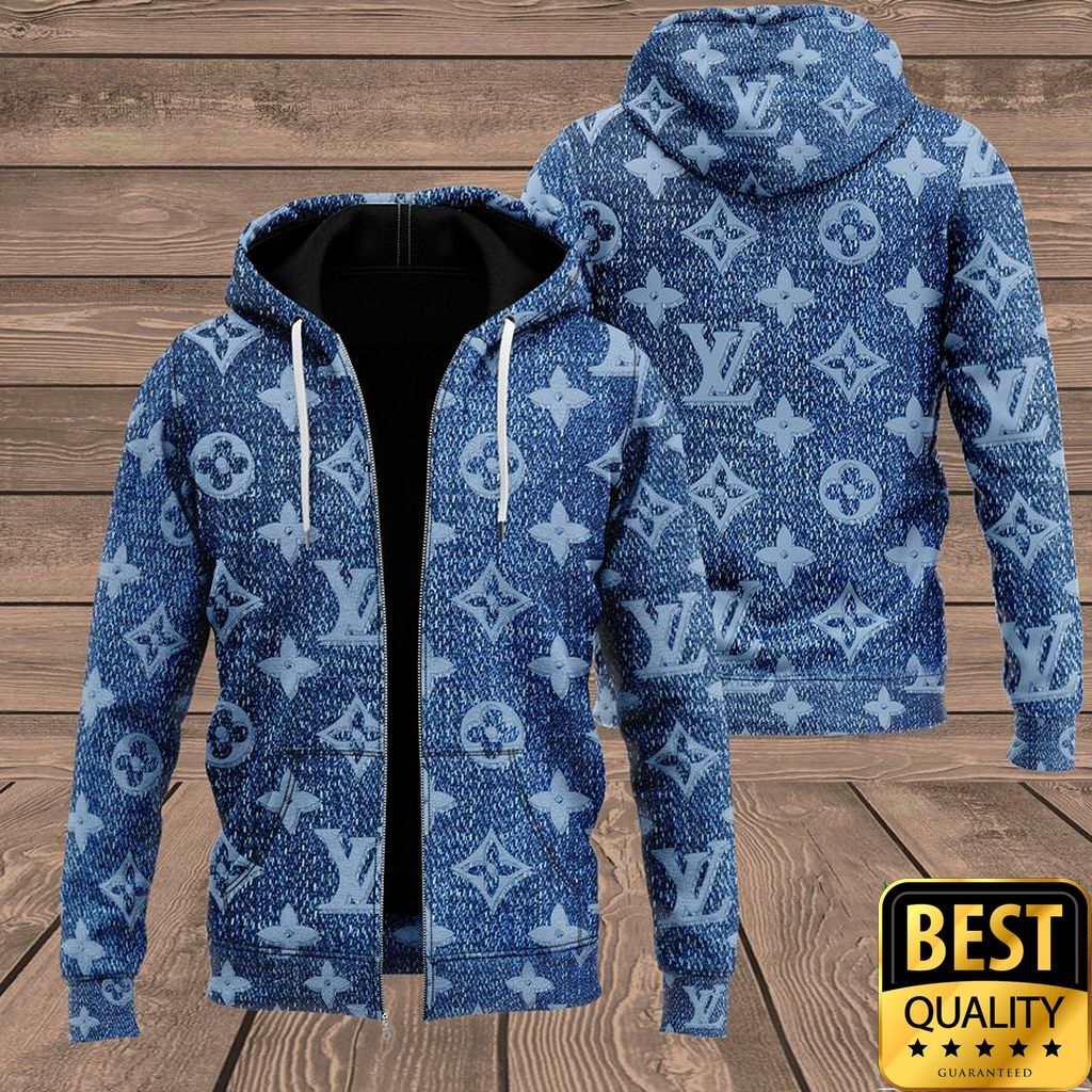 Luxury Louis Vuitton Blue With Monogram Denim Pattern Logo 3D Shirt And Pants 148 Luxury Louis Vuitton Blue With Monogram Denim Pattern Logo 3D Shirt And Pants 148