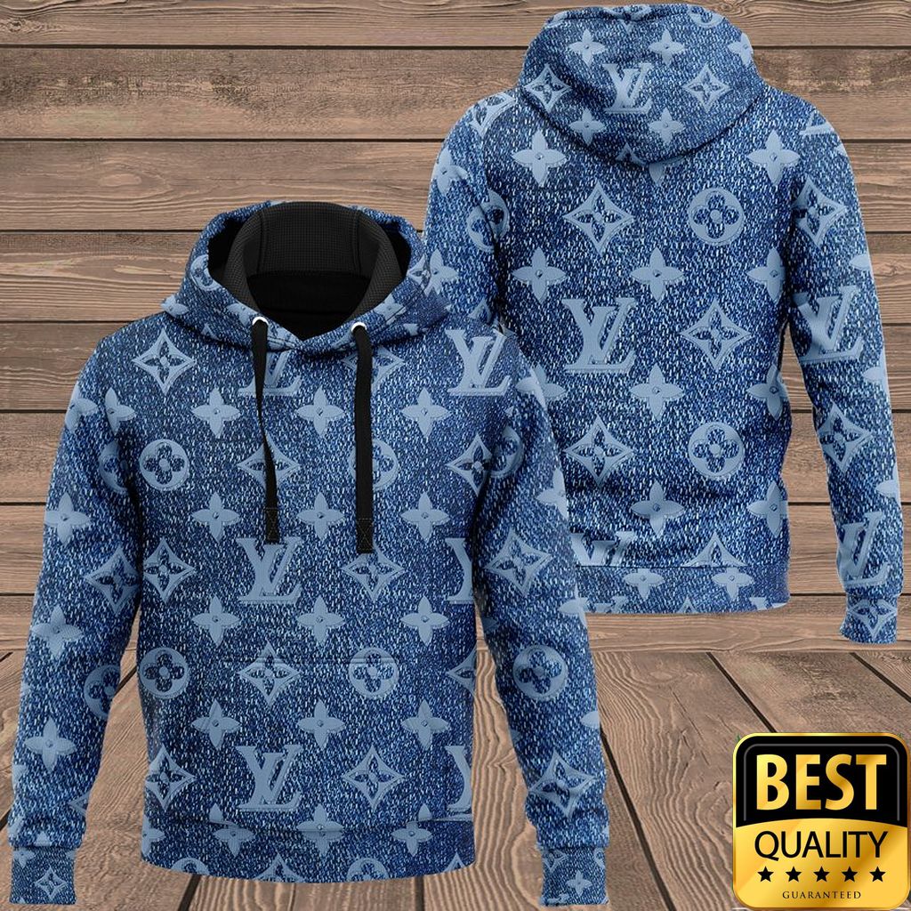 Luxury Louis Vuitton Blue With Monogram Denim Pattern Logo 3D Shirt And Pants 148 Luxury Louis Vuitton Blue With Monogram Denim Pattern Logo 3D Shirt And Pants 148