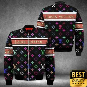 Luxury Louis Vuitton Black with Monogram Multicolore Pattern 3D Shirt and Pants 3