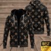 Luxury Louis Vuitton Black With Light Brown Monogram Canvas Pattern 3D Shirt And Pants 144
