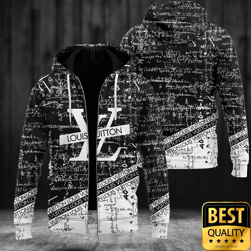 Luxury Louis Vuitton Black White With Brand Name Stripe 3D Shirt And Pants 142 Luxury Louis Vuitton Black White With Brand Name Stripe 3D Shirt And Pants 142