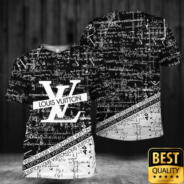 Luxury Louis Vuitton Black White With Brand Name Stripe 3D Shirt And Pants 142