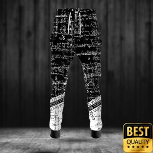 Luxury Louis Vuitton Black White with Brand Name Stripe 3D Shirt and Pants 3