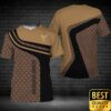 Luxury Louis Vuitton Black Dark Light Brown Curves Pattern 3D Shirt 140