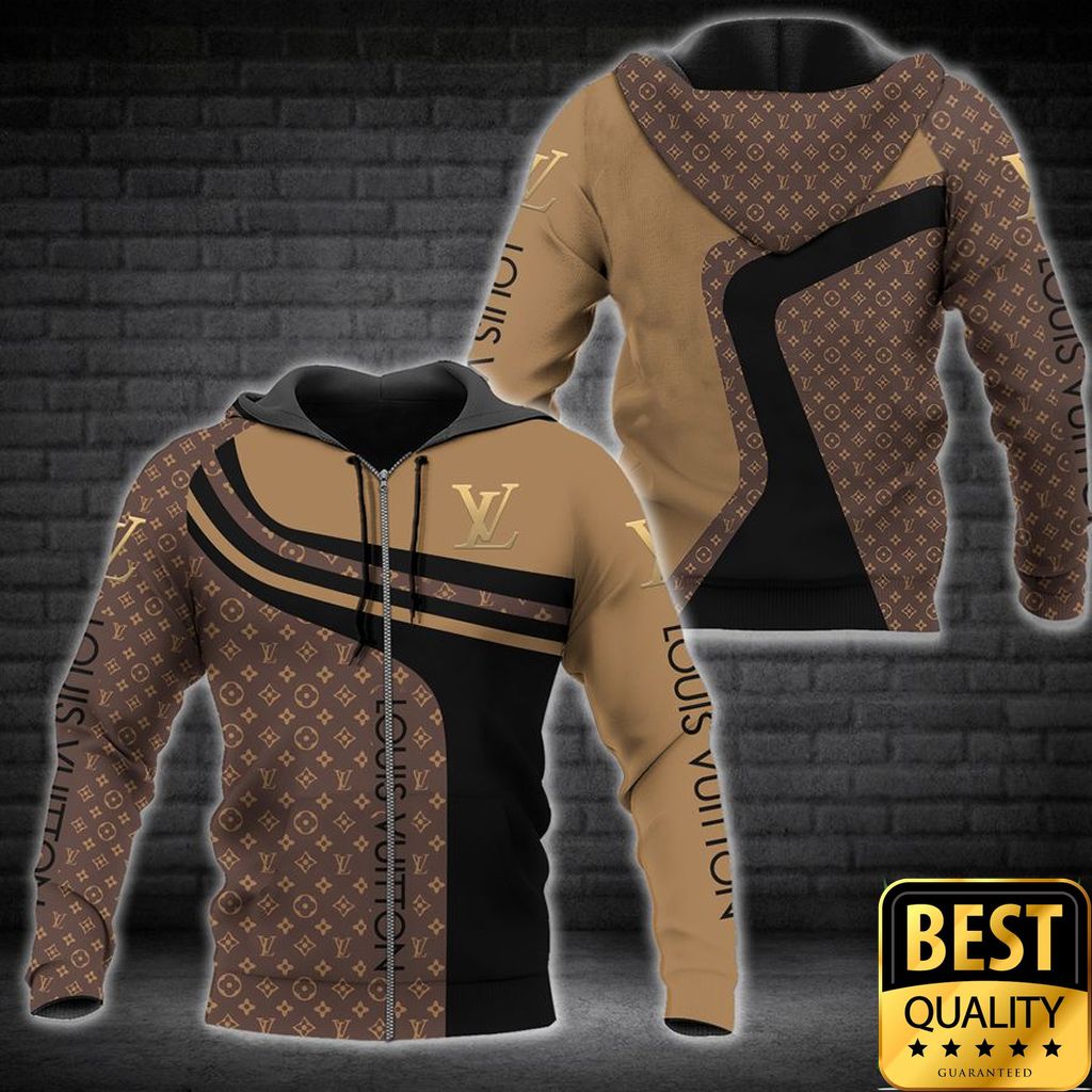 Luxury Louis Vuitton Black Dark Light Brown Curves Pattern 3D Shirt 140 Luxury Louis Vuitton Black Dark Light Brown Curves Pattern 3D Shirt 140
