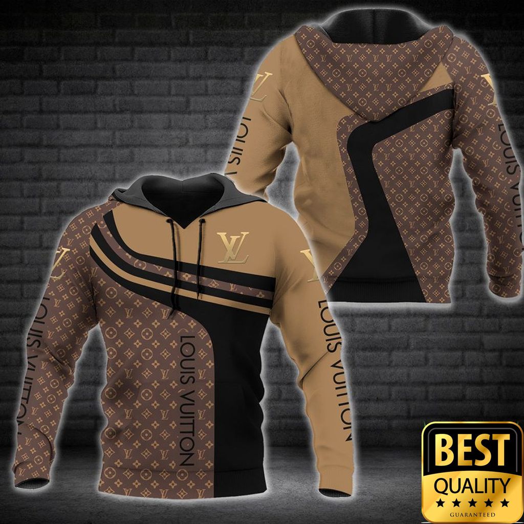 Luxury Louis Vuitton Black Dark Light Brown Curves Pattern 3D Shirt 140 Luxury Louis Vuitton Black Dark Light Brown Curves Pattern 3D Shirt 140
