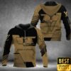 Luxury Louis Vuitton Black And Light Brown With Brand Name On Sleeves 3D Shirt 136