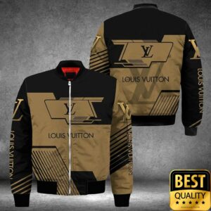 Luxury Louis Vuitton Black And Light Brown With Brand Name On Sleeves 3D Shirt 136