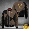 Luxury Louis Vuitton Black And Brown Monogram Vertical Brand Name 3D Shirt 134