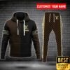 Customized Luxury Louis Vuitton Dark Brown And Black Name Strip 3D Shirt And Pants 082 Customized Luxury Louis Vuitton Dark Brown And Black Name Strip 3D Shirt And Pants 082