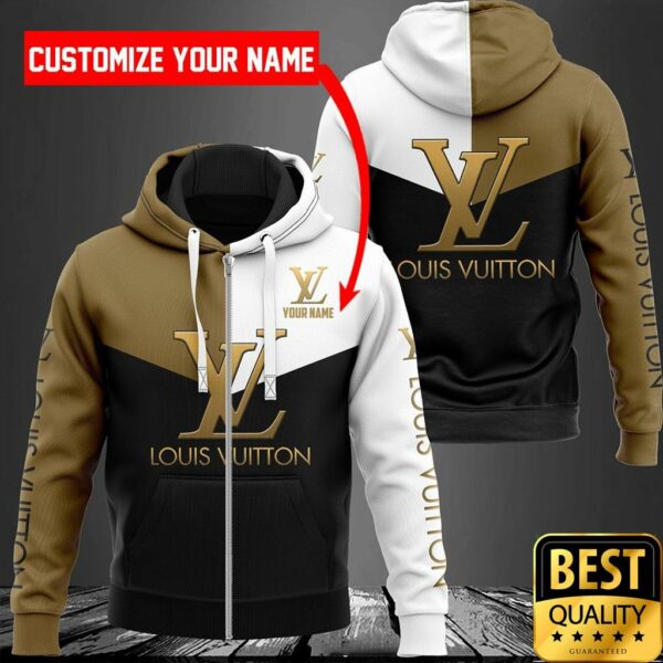 Customized Luxury Louis Vuitton White Black Brown 3D Shirt And Pants 084