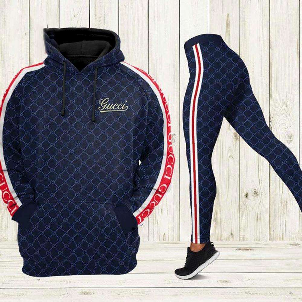 Gucci Navy Hoodie Leggings 3D Luxury Brand Clothing 235 Gucci Navy Hoodie Leggings 3D Luxury Brand Clothing 235