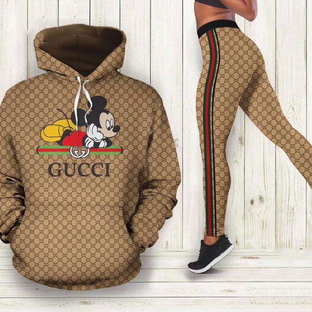 Gucci Mickey Mouse Hoodie Leggings Set All Over Print 194 Gucci Mickey Mouse Hoodie Leggings Set All Over Print 194